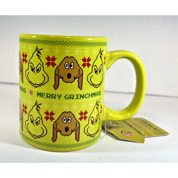 Dr. Seuss The‎ Grinch Merry Grinchmas Ugly Sweater Green Mug Coffee Mug Cup - Picture 1 of 4
